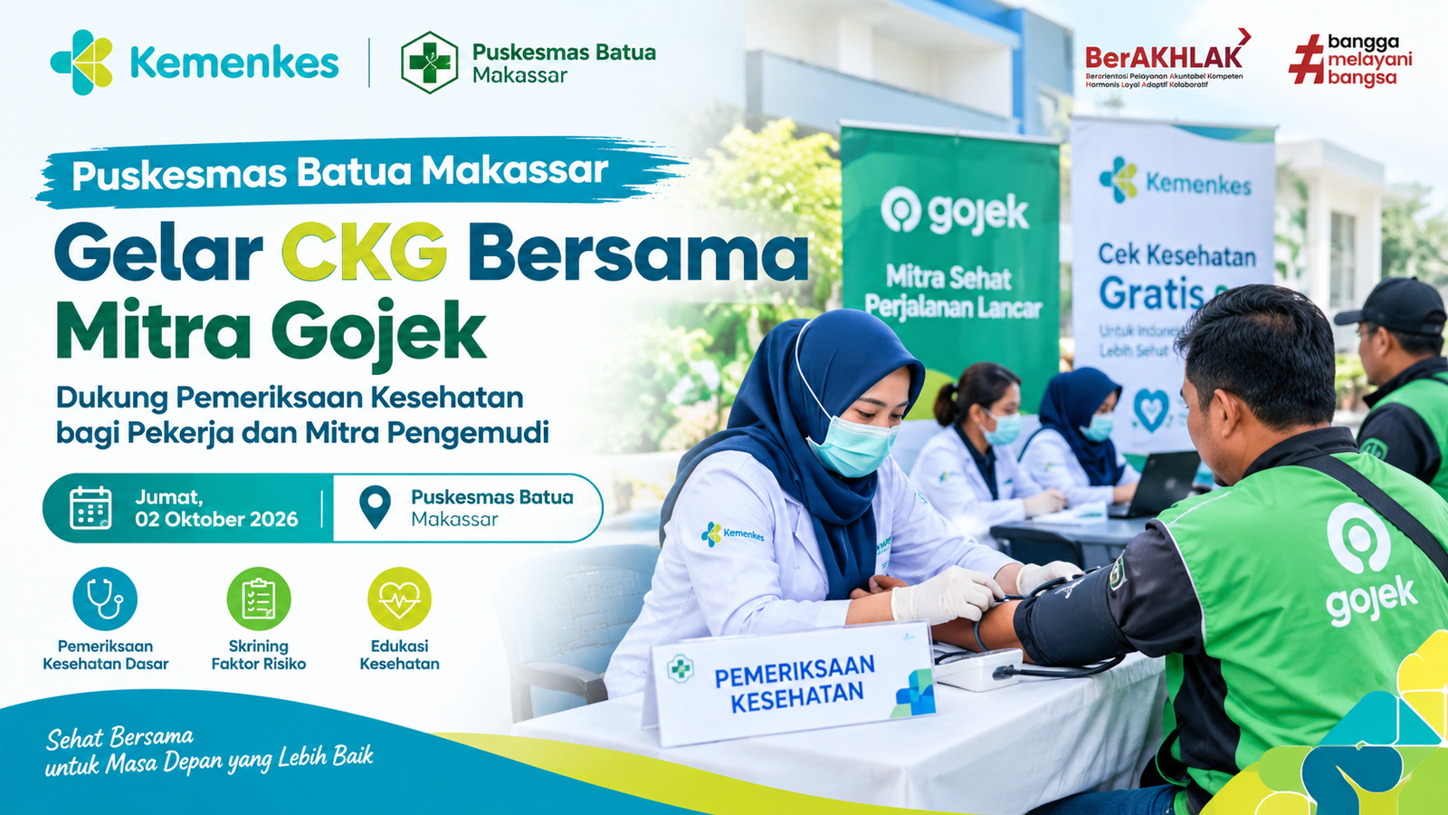 Puskesmas Batua Makassar Gandeng Mitra Gojek, Gelar CKG untuk Perkuat Deteksi Dini Kesehatan